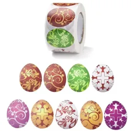 Zdjęcie produktu Naklejki Wielkanocne Jaja Jajka Pisanki Święta Wielkanoc 3,8cm 50szt