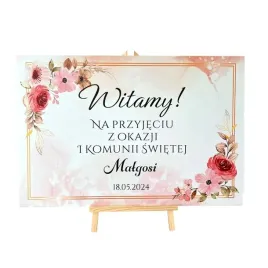 tablica-powitalna-na-komunie-dekoracja-sali-personalizowany
