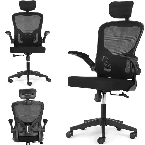 FOTEL BIUROWY KRZESŁO OBROTOWE GAMINGOWE ERGONOMICZNE SIATKA WENTYLACJA PRO