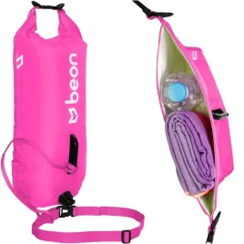bojka-do-plywania-boja-asekuracyjna-triathlonowa-dwukomorowa-rozowa