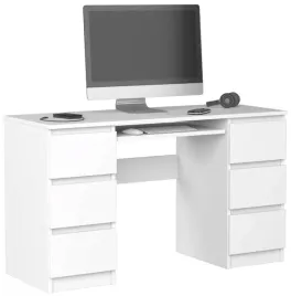 biurko-komputerowe-130cm-6-szuflad-stolik-bialy
