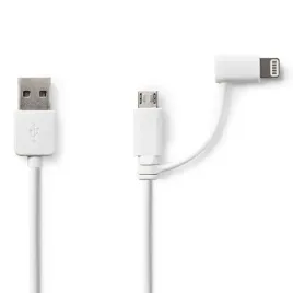 nedis-ccgp39400wt10-kabel-usb-1-m-usb-a-micro-usb-b-bialy