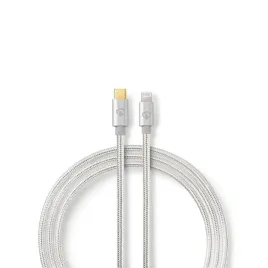 nedis-cctb39650al20-kabel-lightning-2-m-aluminium