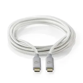nedis-cctb64020al20-kabel-usb-2-m-usb4-gen-2x2-usb-c-srebrny