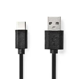 nedis-ccgl60600bk10-kabel-usb-usb-2-0-1-m-usb-a-usb-c-czarny