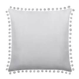 szara-ozdobna-poszewka-z-pomponami-45x45-fluffy