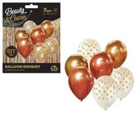 balony-bukiet-balonowy-zloto-miedziany-7-sztuk