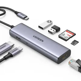 ugreen-usb-c-to-2-usb3-0-hdmi-rj-45-sdandtf-pd-port-hub