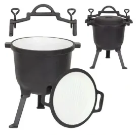 kociolek-mysliwski-11-l-emaliowany-garnek-na-ognisko-patelnia-grill-emalia