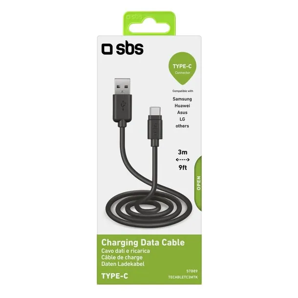 sbs-tecabletc3mtk-kabel-usb-usb-2-0-3-m-usb-a-usb-c-czarny