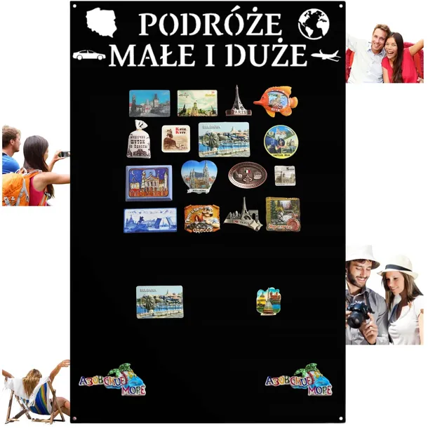 Tablica NA MAGNESY PAMIĄTKOWE magnetyczna na ŚCIANĘ Czarna LOFT OZDOBNA