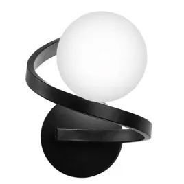 lampa-scienna-kinkiet-czarny-mleczna-szklana-kula