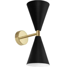 lampa-scienna-kinkiet-zloty-czarny-salon-korytarz