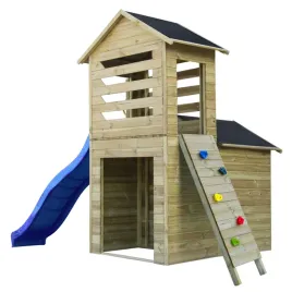 drewniany-domek-dla-dzieci-robert-ogrodowy-slizg-niebieski-22m-scianka