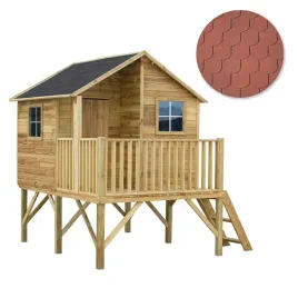 drewniany-domek-ogrodowy-dla-dzieci-jerzyk-4iq-czerwony-gont-zestaw