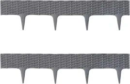 palisada-ogrodowa-plotek-ogrodowy-rattan-szary-2-sztuki