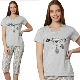 pizama-damska-krotki-rekaw-3-4-spodnie-xxl