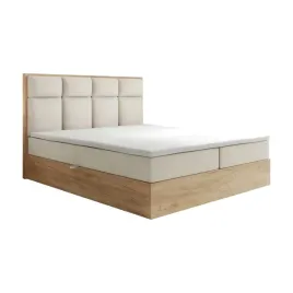 lozko-kontynentalne-200x200-selva-dab-zloty-materac-topper-kremowa-biel
