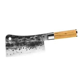 tasak-kuchenny-forged-olive-stal-japonska-drewno-oliwne-recznie-kuty