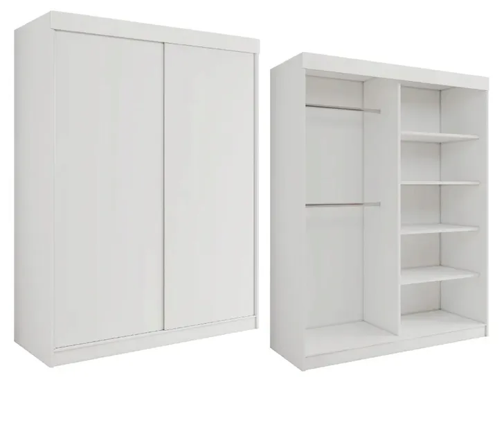SZAFA PRZESUWNA 2-DRZWIOWA 140 x 205 CM BIAŁA - PRODUCENT SZAFY NA WYMIAR!