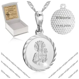 srebrny-lancuszek-z-medalikiem-pr-925-pamiatka-i-komunii-swietej-gratisy