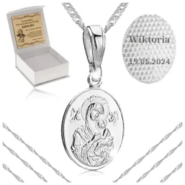 srebrny-lancuszek-medalik-matka-boska-925-prezent-komunia-chrzest-grawer