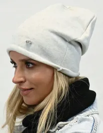 czapka-damska-bawelniana-z-polarem-smerfetka-gladka-beanie-kolory-wz13