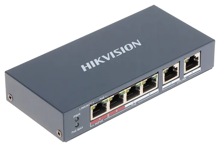 switch-poe-ds-3e0106hp-e-6-portowy-hikvision-waga-z-opakowaniem-1-kg
