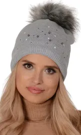 zimowa-czapka-damska-sciagacz-duzy-pompon-perelki-j5-szary