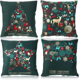 poszewki-swiateczne-zielone-45x45-cm-zestaw-4-szt-aksamit-brzoskwiniowy