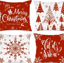 poszewki-swiateczne-45x45-cm-zestaw-4-szt-czerwone-platek-sniegu-len