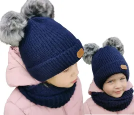 komplet-zimowy-czapka-komin-na-polarze-granatowy