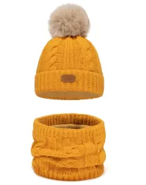 czapka-z-kominem-na-polarze-zimowy-komplet-dzieciecy-duzy-pompon