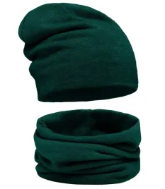 modna-czapka-komin-zestaw-ziomowy-komplet-na-jesien-butelkowa-zielen-k6