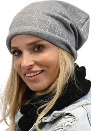 czapka-damska-bawelniana-z-polarem-beania-smerfetka-wzory-wz7