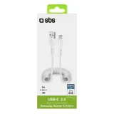 sbs-tecabletypcs1w-kabel-usb-usb-2-0-1-m-usb-a-usb-c-bialy