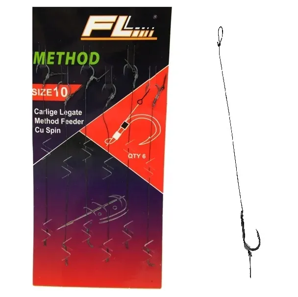 6szt HACZYKI METHOD FEEDER przypon plecionka Z WŁOSEM z igłą - 10