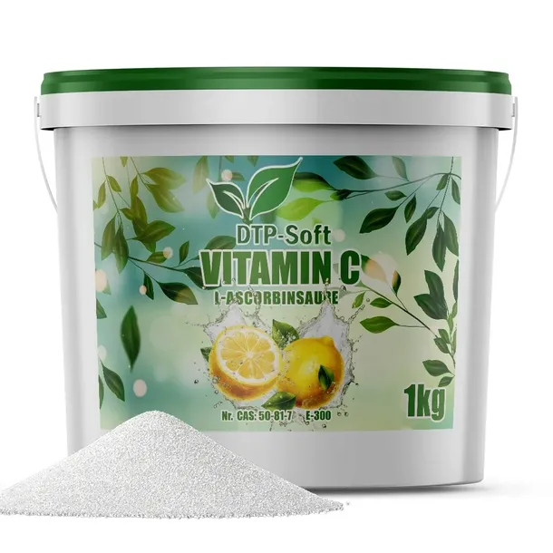 1kg WITAMINA C 1000 g KWAS L-ASKORBINOWY CZDA 100% czysta Wiaderko 1 kg
