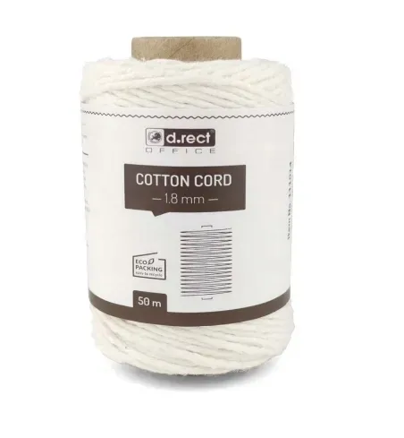 Sznurek bawełniany biały cotton 1.8 mm 50m 111014 makrama