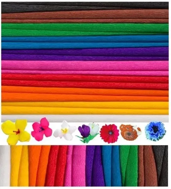 Bibuła marszczona 25x200 10kolorów MIX kol do szkoły kolorowa Happy Color