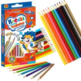 kredki-olowkowe-trojkatne-bambino-12kolorow-zlota-srebrna