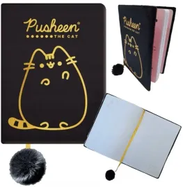 pamietnik-pluszowy-z-pomponem-a5-96k-pusheen-czarny-notes-mieciutki