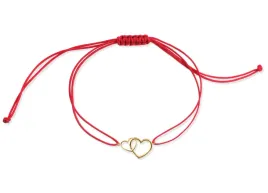 zlota-bransoletka-sznurek-serce-333