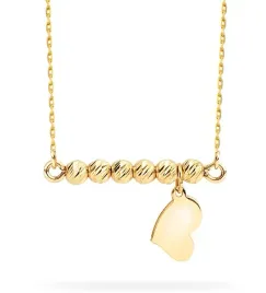 zloty-lancuszek-serduszko-kulki-diamentowane-14kt