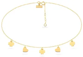 zlota-bransoletka-choker-serce-koniczyna-333