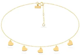 zlota-bransoletka-choker-serce-na-noge-585