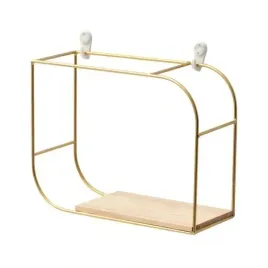 polka-scienna-stojak-zloty-drewno