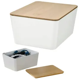 pudelko-z-pokrywka-13x18x8-cm-biale-bambusowa-pokrywka