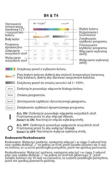 pilot-panel-milight-b4-rgb-cct-rgbw-4-strefy-aaa-stan-nowy