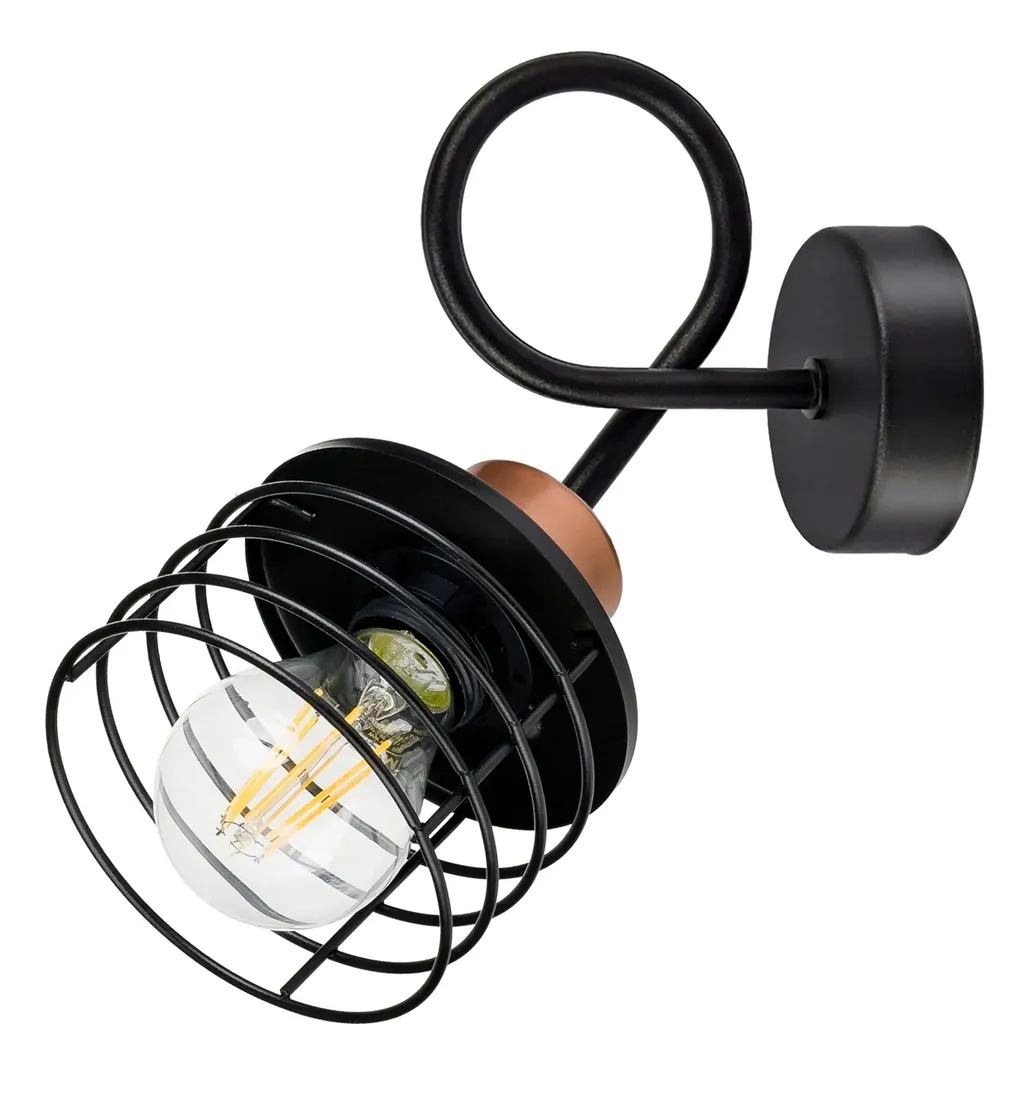 lampa-kinkiet-e27-scienny-staly-loft-drut-sprezyna-stan-nowy